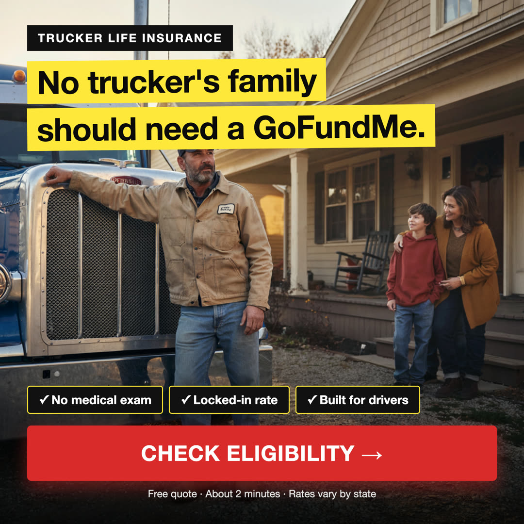 Trucker static ad — GoFundMe photo card